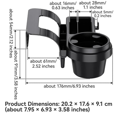 Support multifonction pour voiture – Gobelet, téléphone et accessoires